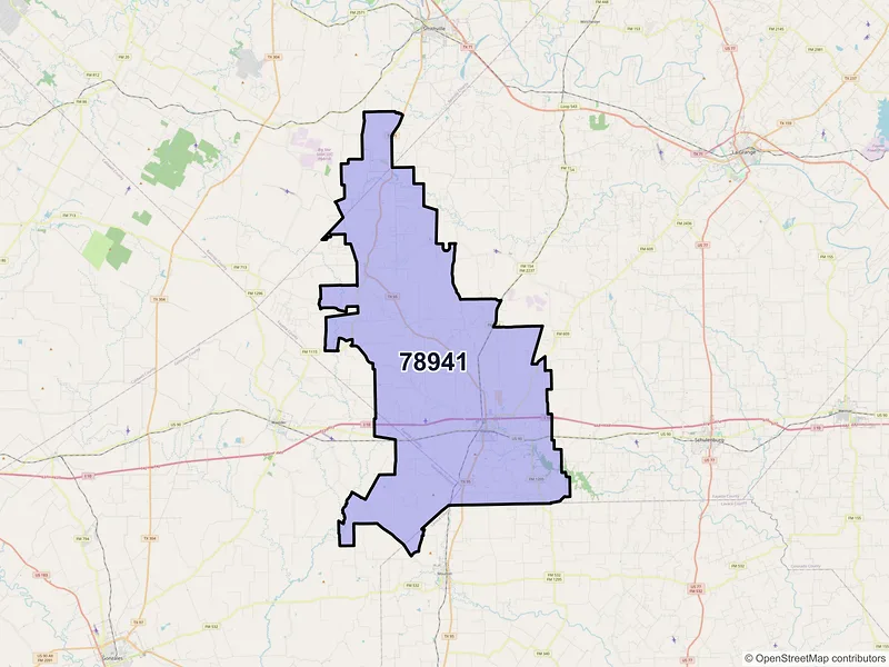 Map of ZIP Code 78941 — Flatonia, TX
