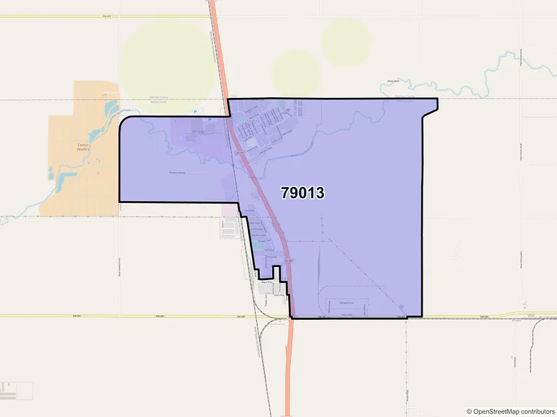 Map of ZIP Code 79013 — Cactus, TX
