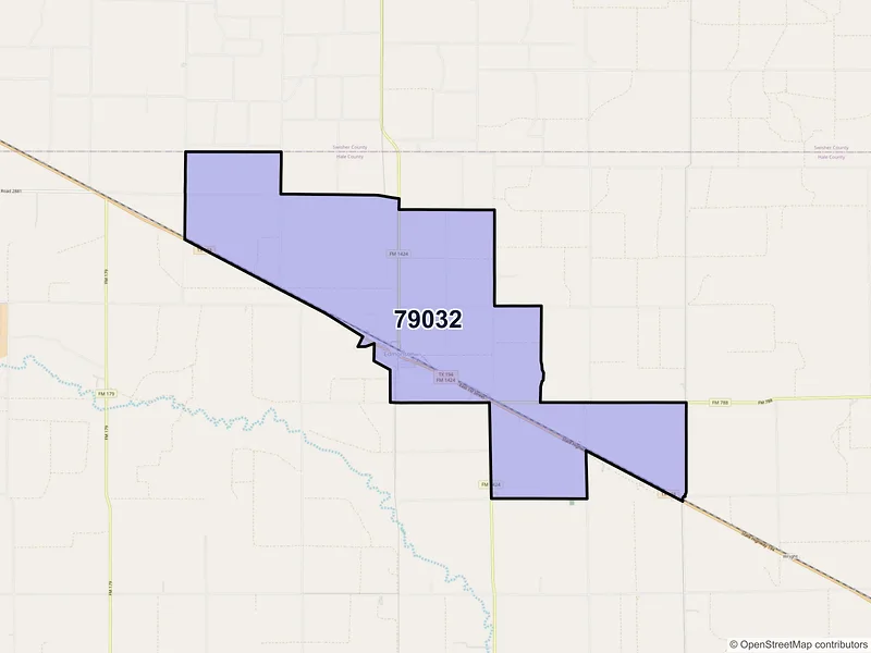 Map of Edmonson, Texas and ZIP codes