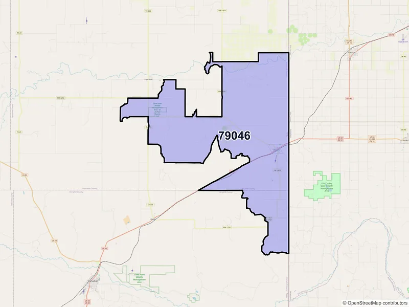 Map of ZIP Code 79046 — Higgins, TX