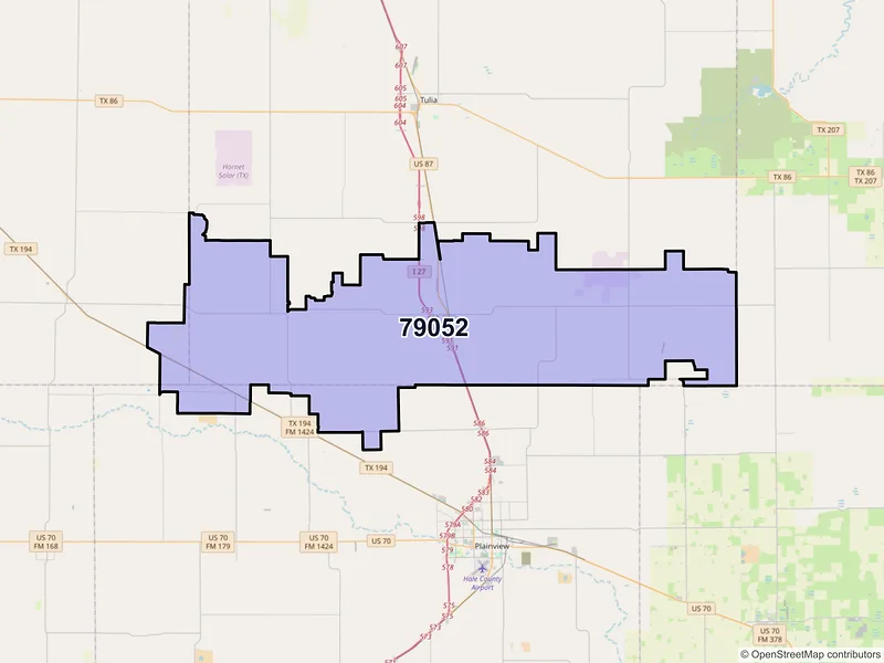 Map of ZIP Code 79052 — Kress, TX