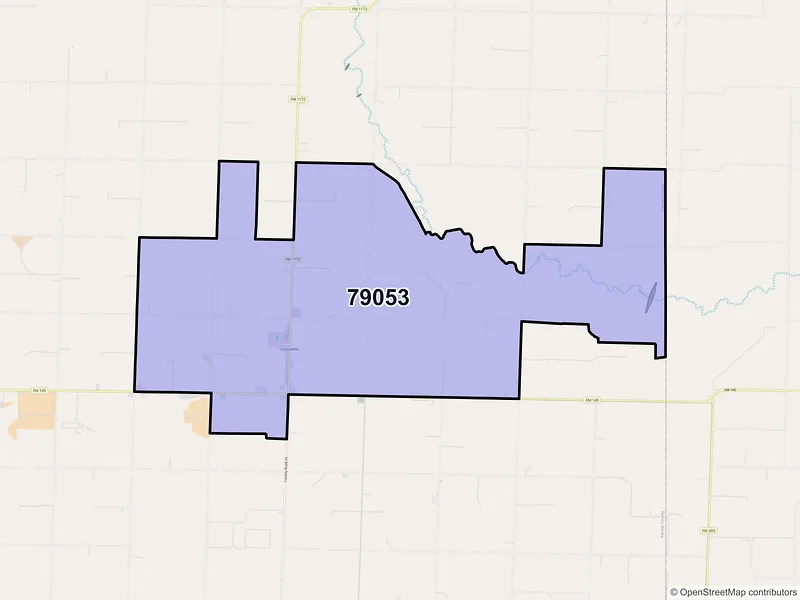 Map of Lazbuddie, Texas and ZIP codes