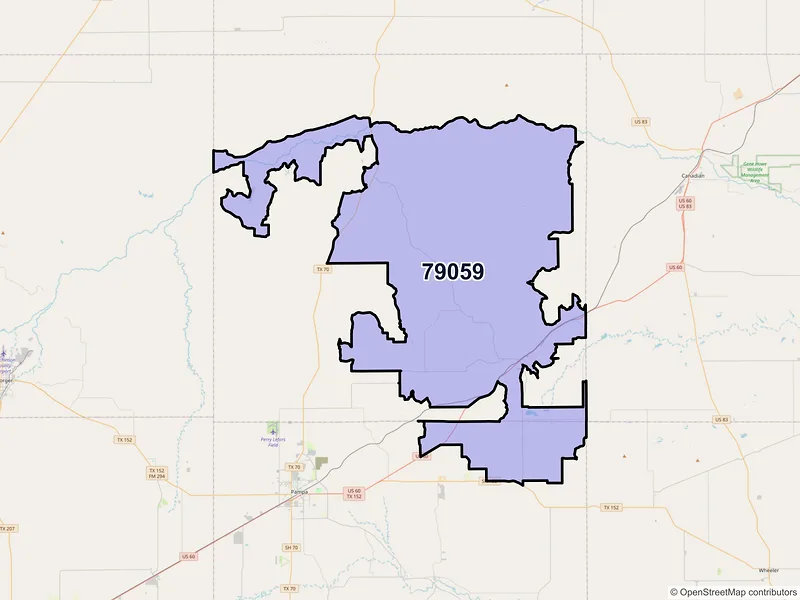 Map of ZIP Code 79059 — Miami, TX