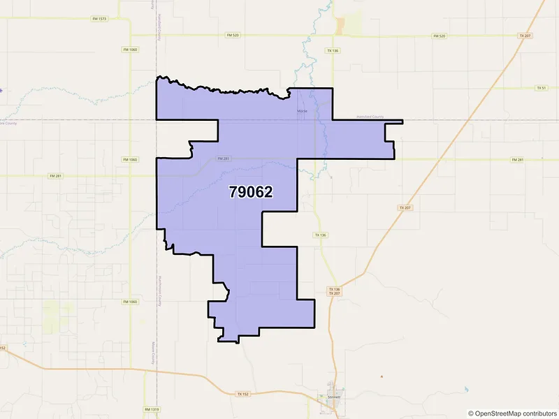 Map of ZIP Code 79062 — Morse, TX