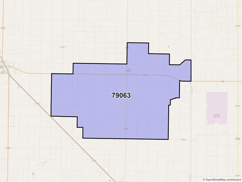 Map of ZIP Code 79063 — Nazareth, TX