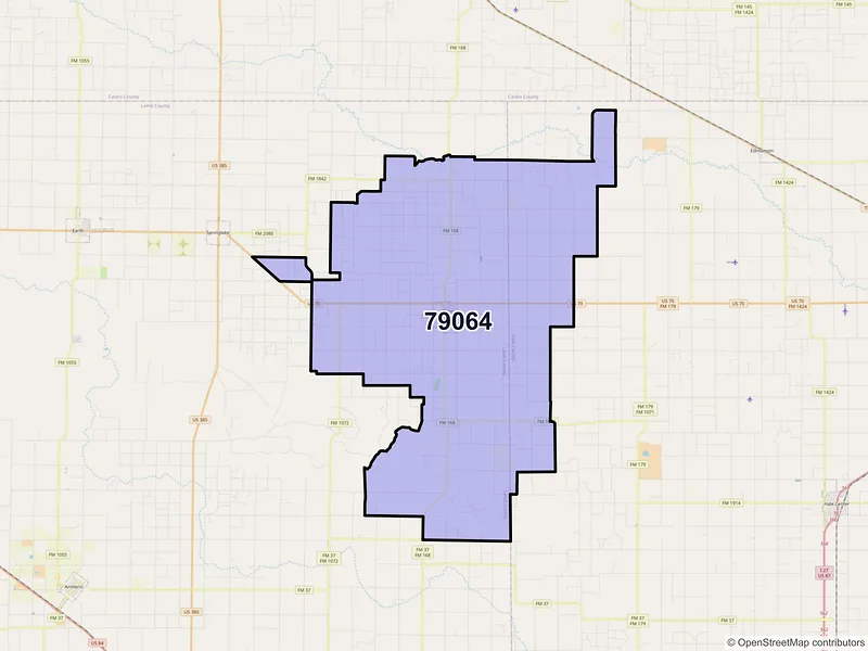 Map of ZIP Code 79064 — Olton, TX