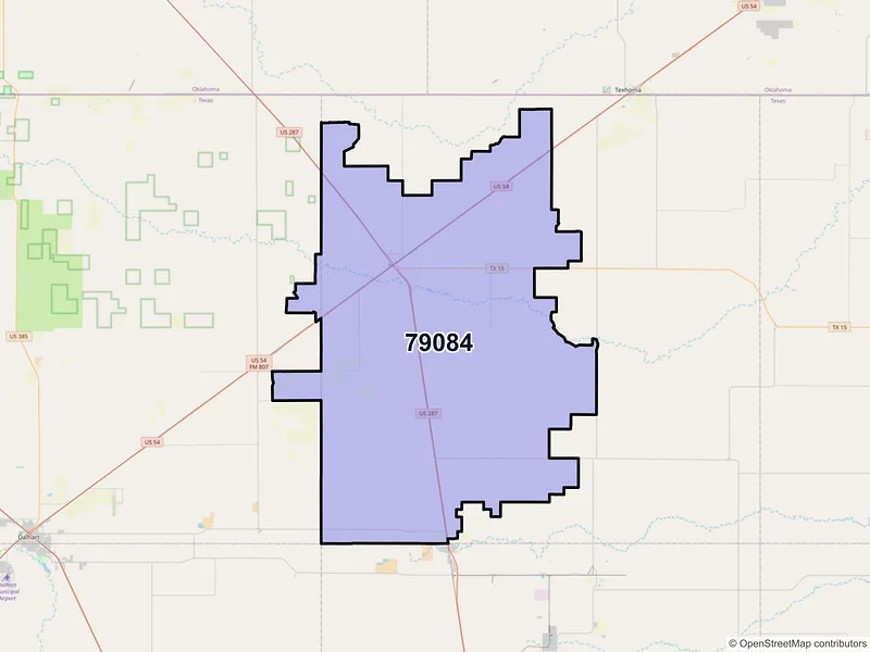 Map of ZIP Code 79084 — Stratford, TX