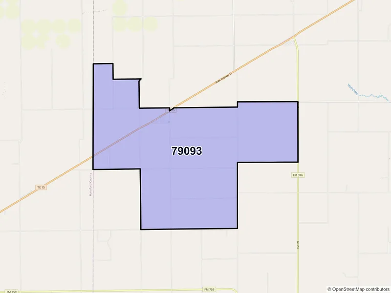 Map of Waka, Texas and ZIP codes