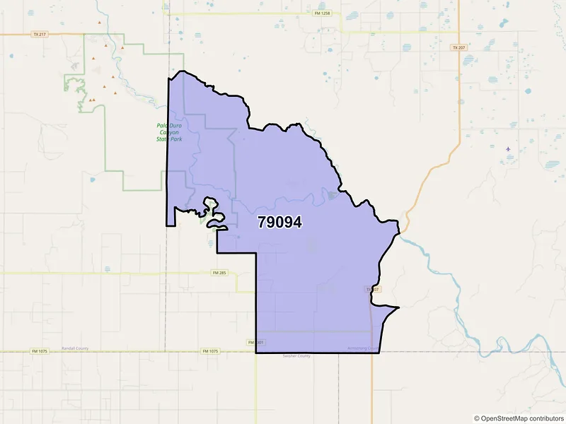 Map of ZIP Code 79094 — Wayside, TX