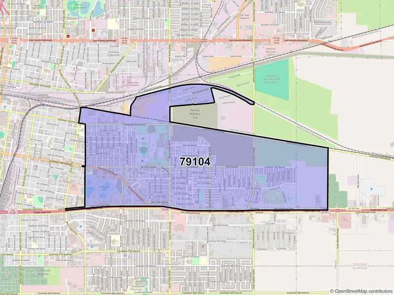 Map of ZIP Code 79104 — Amarillo, TX