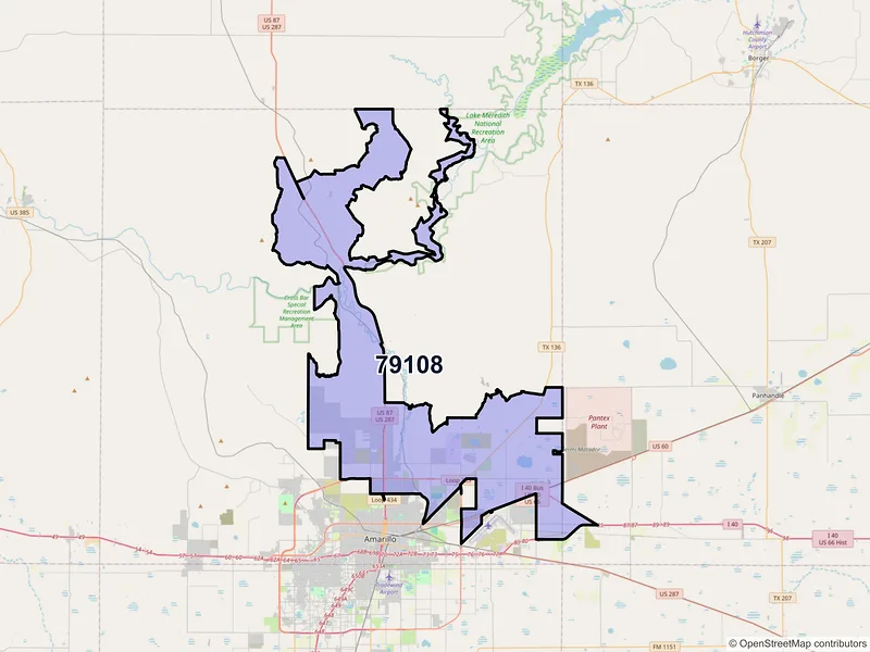 Map of ZIP Code 79108 — Amarillo, TX