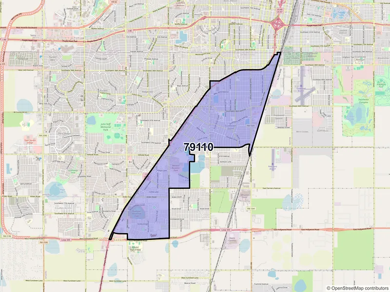 Map of ZIP Code 79110 — Amarillo, TX