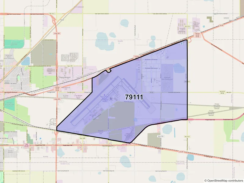 Map of ZIP Code 79111 — Amarillo, TX