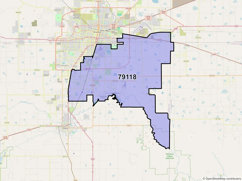 Map of ZIP Code 79118 — Amarillo, TX