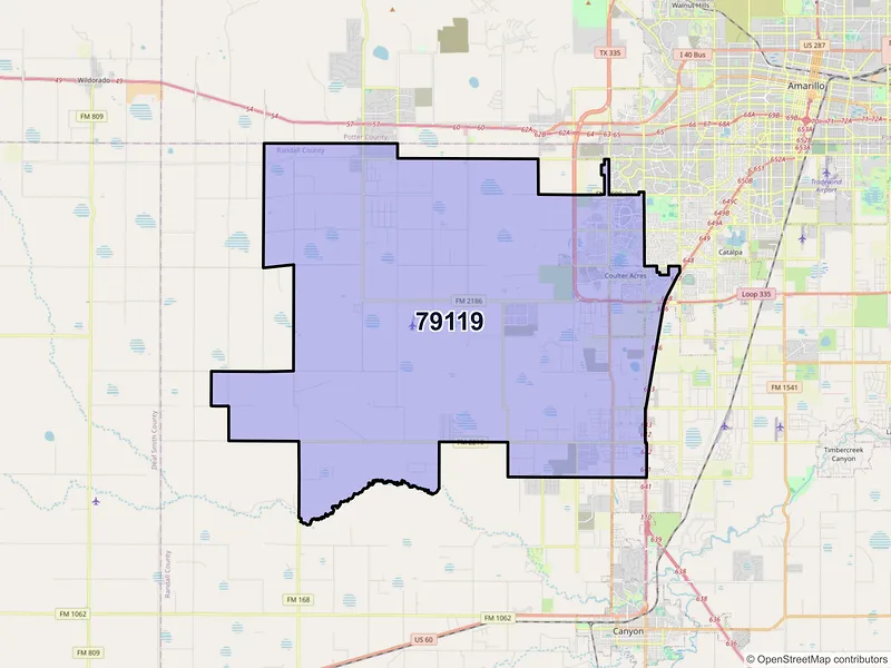 Map of ZIP Code 79119 — Amarillo, TX