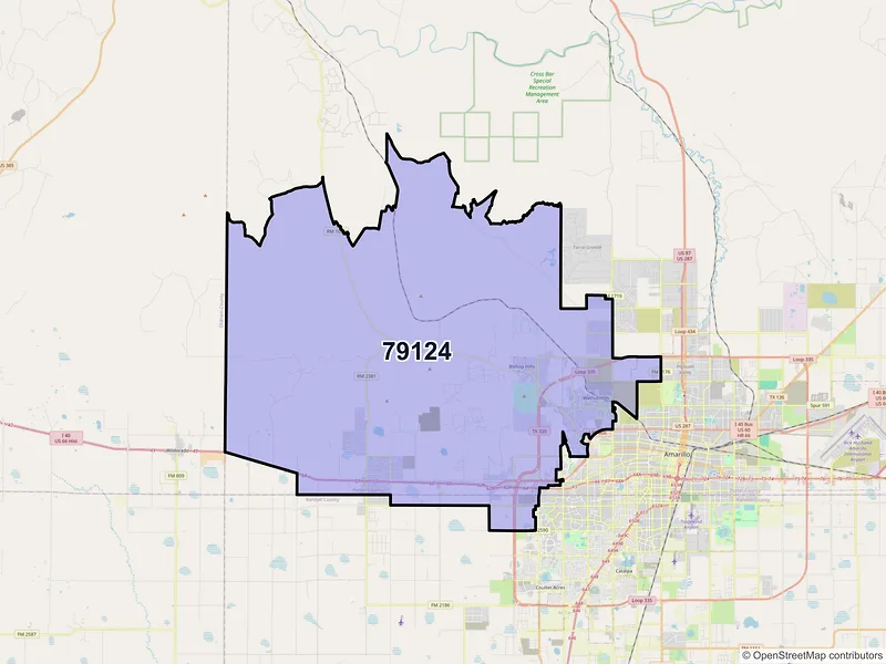 Map of ZIP Code 79124 — Amarillo, TX