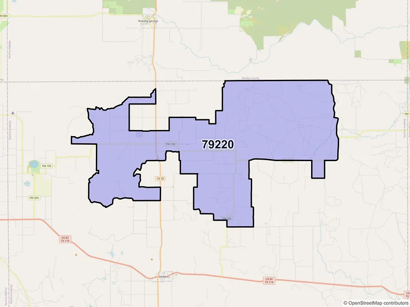 Map of ZIP Code 79220 — Afton, TX