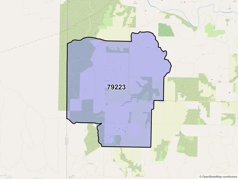 Map of ZIP Code 79223 — Cee Vee, TX