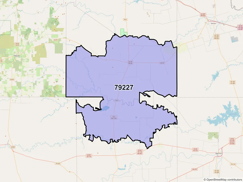 Map of ZIP Code 79227 — Crowell, TX