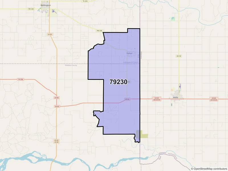 Map of ZIP Code 79230 — Dodson, TX