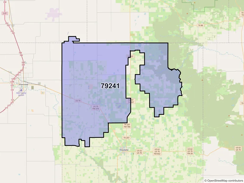 Map of ZIP Code 79241 — Lockney, TX