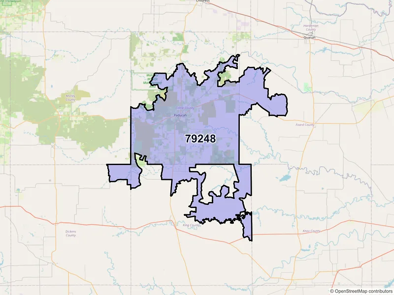 Map of ZIP Code 79248 — Paducah, TX