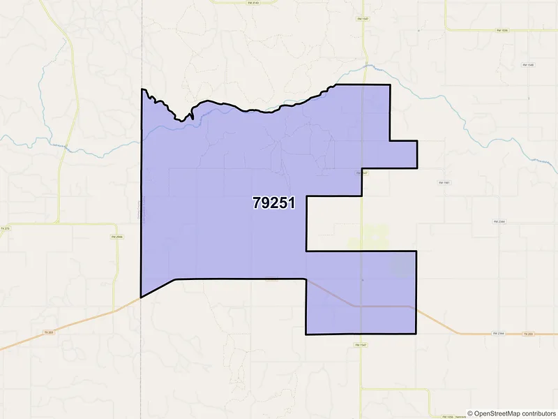 Map of ZIP Code 79251 — Quail, TX