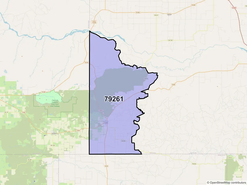 Map of ZIP Code 79261 — Turkey, TX