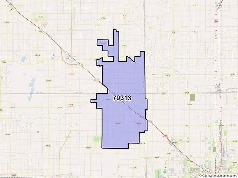 Map of ZIP Code 79313 — Anton, TX