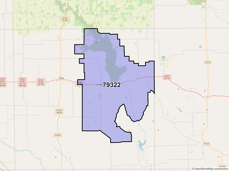 Map of ZIP Code 79322 — Crosbyton, TX