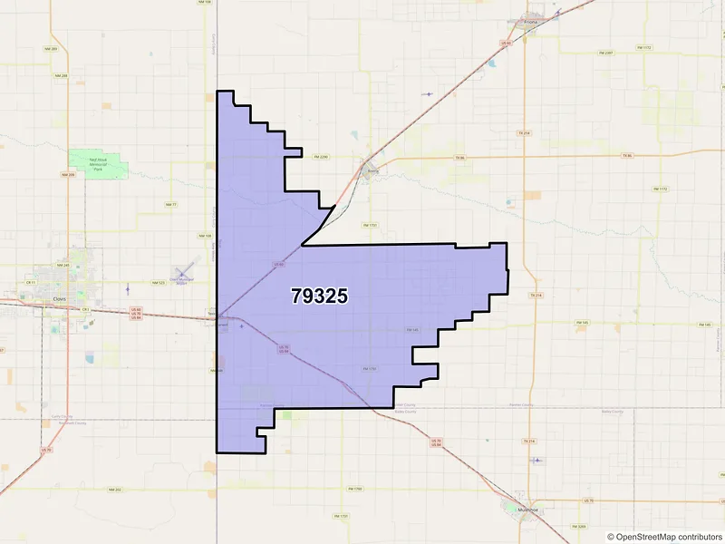 Map of ZIP Code 79325 — Farwell, TX