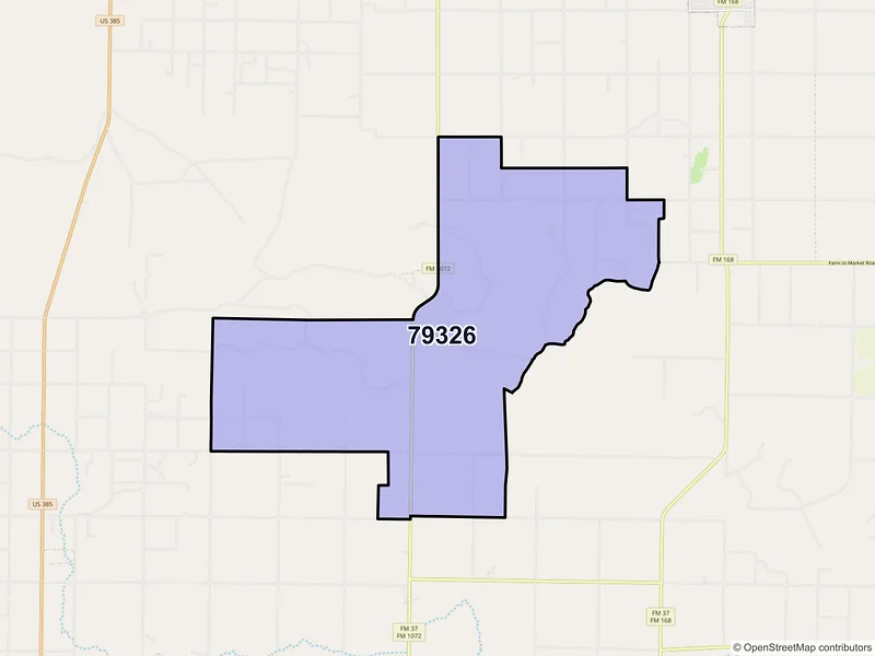 Map of ZIP Code 79326 — Fieldton, TX