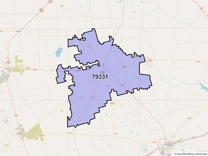Map of ZIP Code 79331 — Lamesa, TX