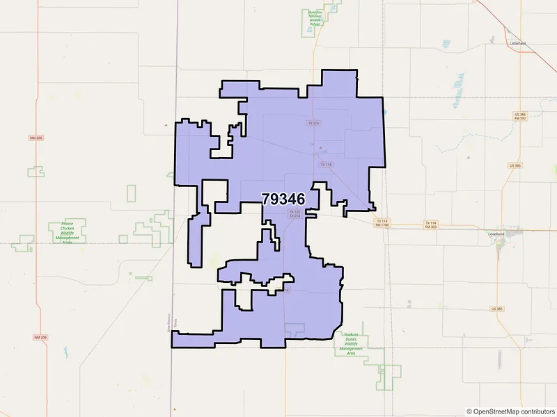 Map of ZIP Code 79346 — Morton, TX