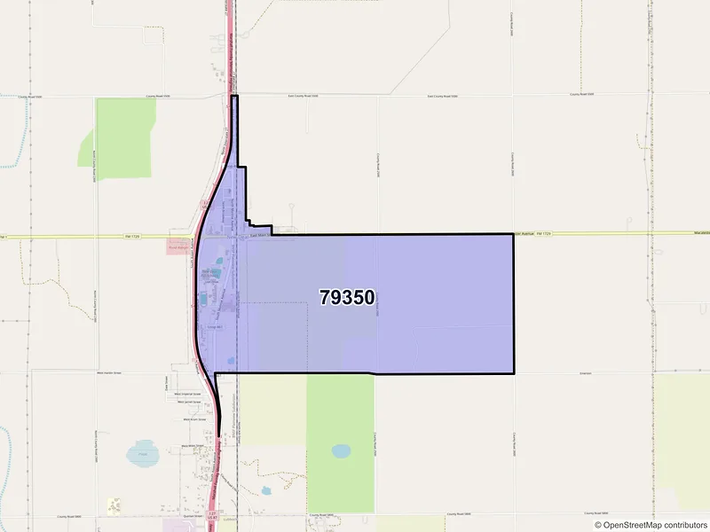 Map of New Deal, Texas and ZIP codes