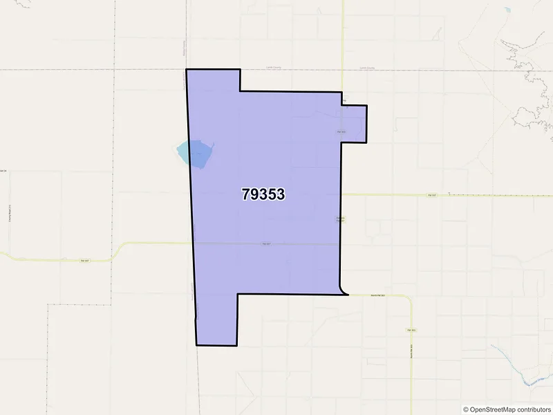 Map of ZIP Code 79353 — Pep, TX