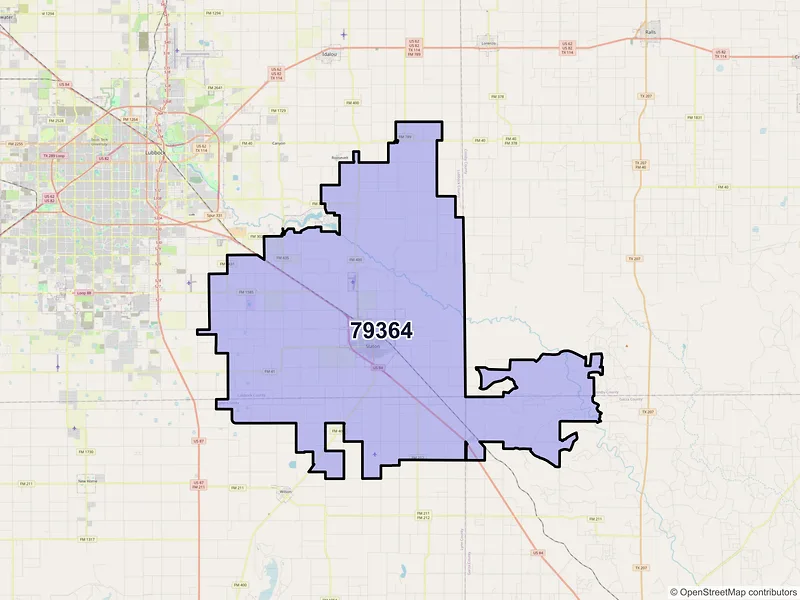 Map of ZIP Code 79364 — Slaton, TX