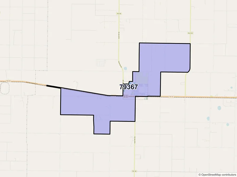 Map of Smyer, Texas and ZIP codes