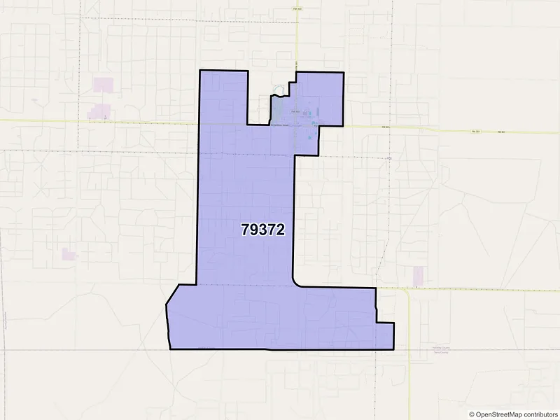 Map of Sundown, Texas and ZIP codes