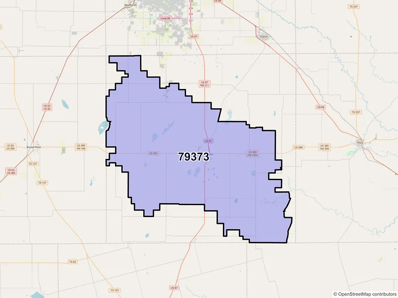 Map of ZIP Code 79373 — Tahoka, TX