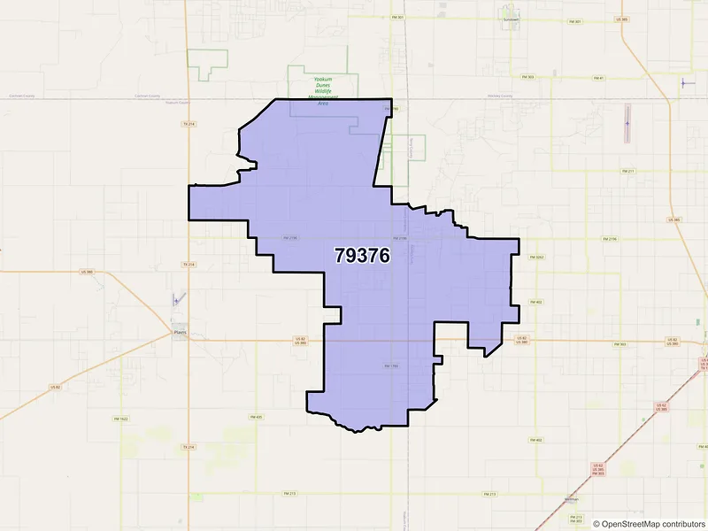 Map of ZIP Code 79376 — Tokio, TX