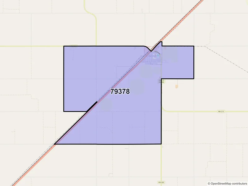 Map of Wellman, Texas and ZIP codes