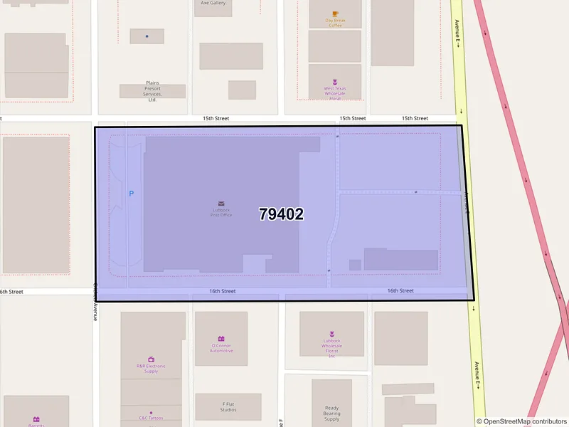 Map of ZIP Code 79402 — Lubbock, TX
