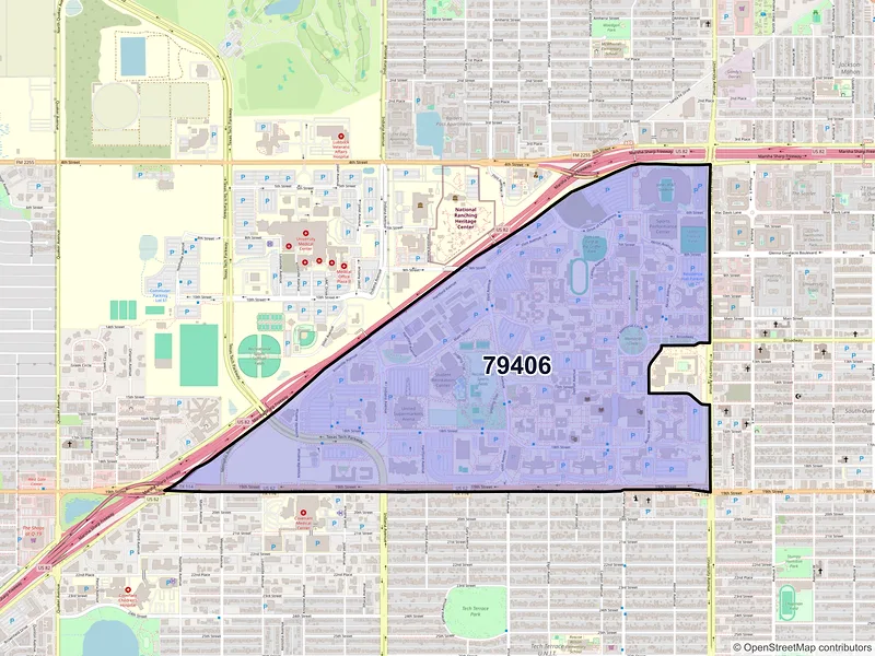 Map of ZIP Code 79406 — Lubbock, TX