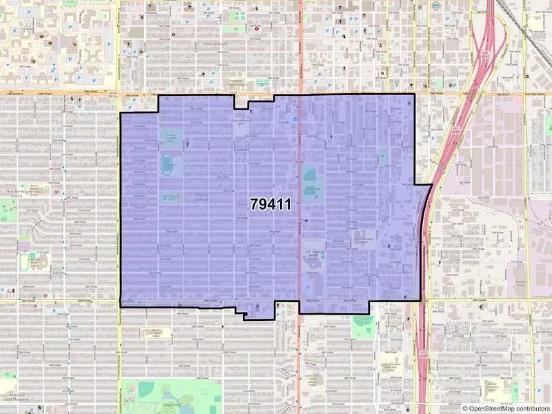 Map of ZIP Code 79411 — Lubbock, TX