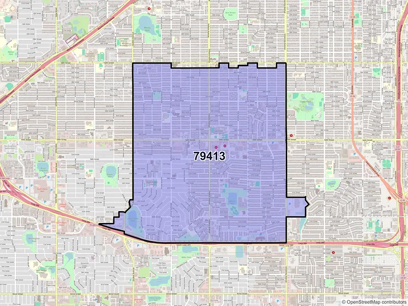 Map of ZIP Code 79413 — Lubbock, TX
