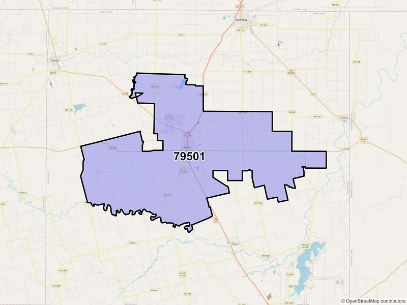 Map of ZIP Code 79501 — Anson, TX