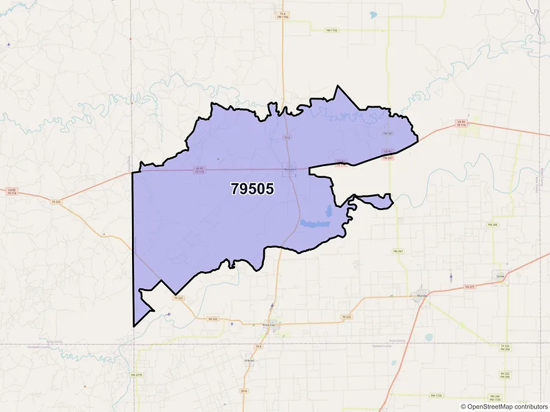 Map of ZIP Code 79505 — Benjamin, TX
