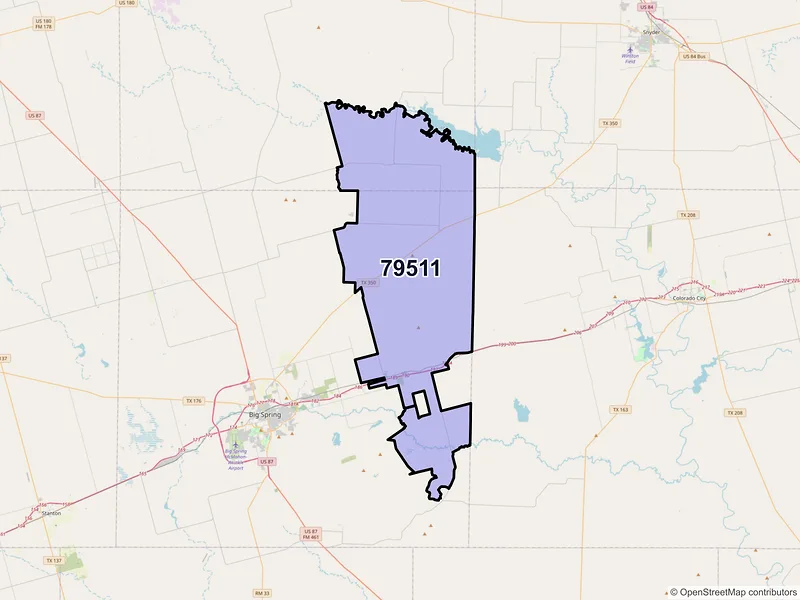 Map of ZIP Code 79511 — Coahoma, TX