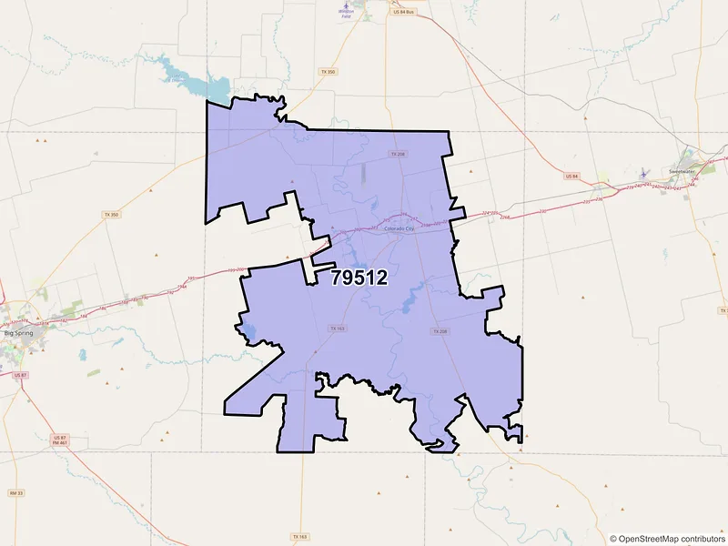 Map of Colorado City, Texas and ZIP codes